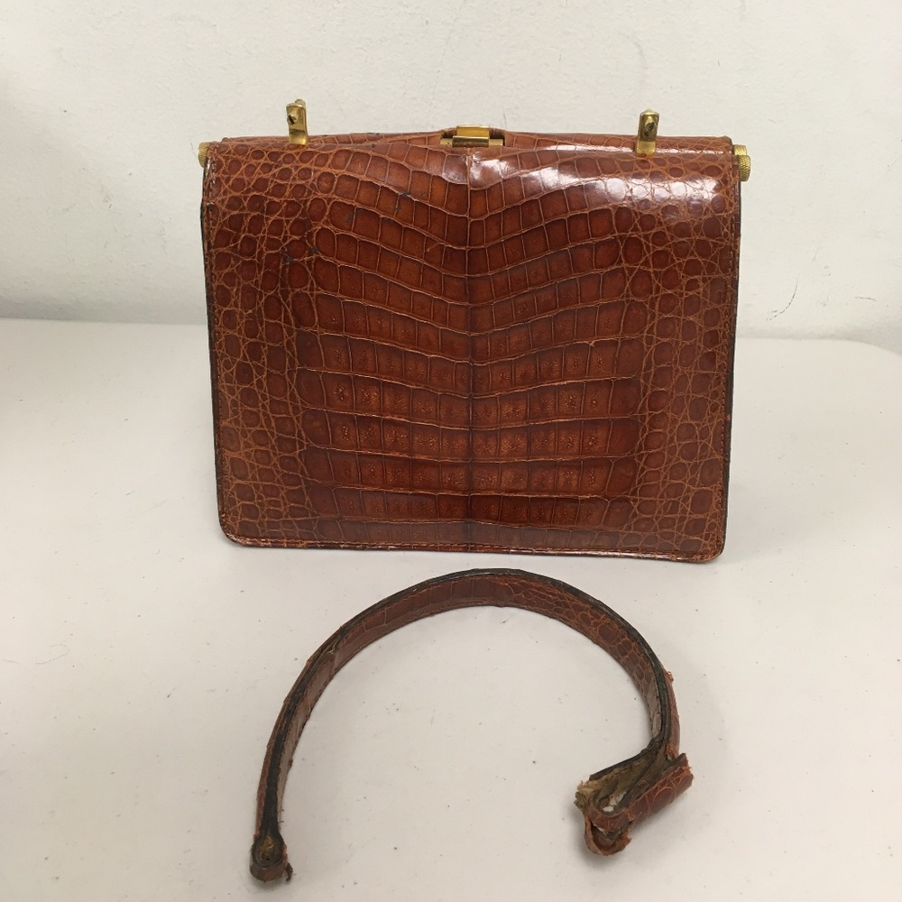 CAYMAN ALLIGATOR HANDBAG for PARTS OR PROJECT Vintage needs repair Argentina
